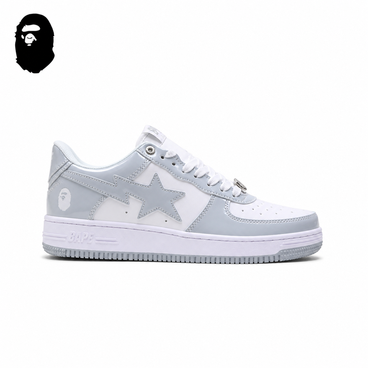 BAPE STA Low-Top Sneakers - Silver/White