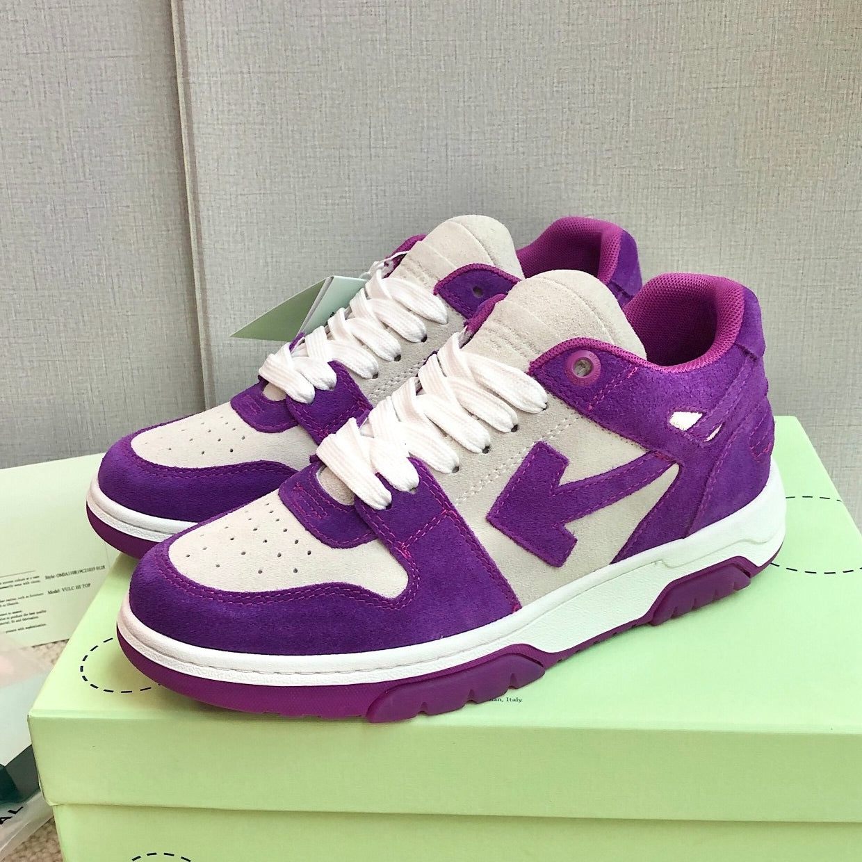 OFF-Whlte Genuine Leather Sneakers#68