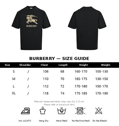 Burberry Casual Short-Sleeve T-Shirt in Black or White