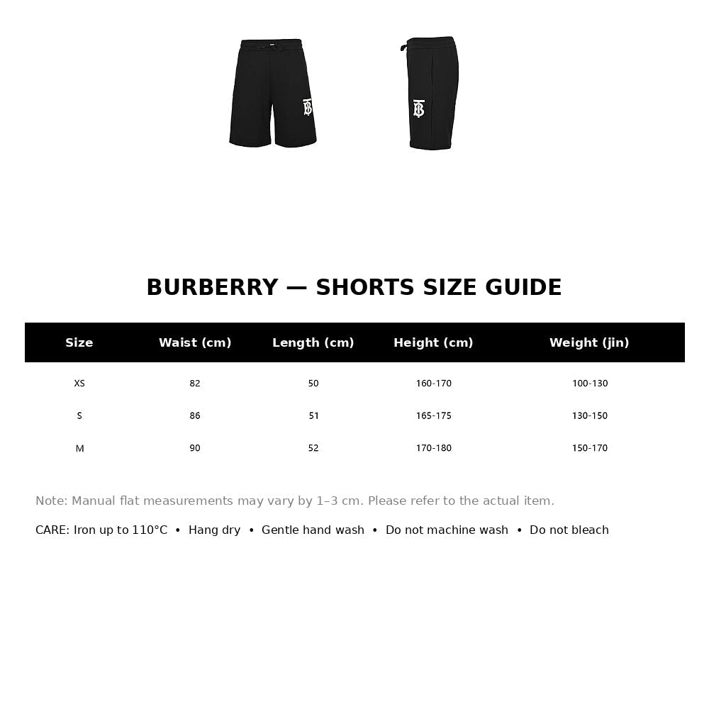Burberry Casual Shorts#07 - English Size Chart