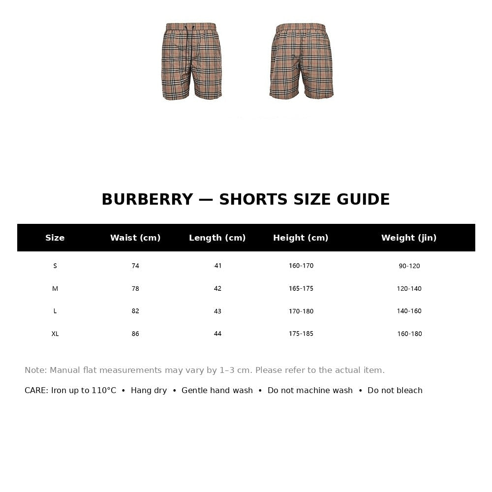 Burberry Casual Shorts#12 - English Size Chart