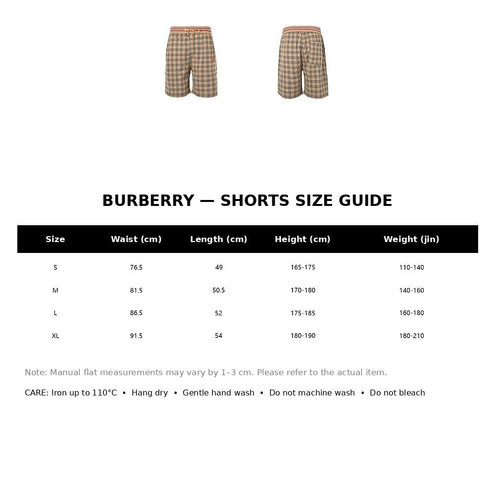Burberry Casual Shorts#17 - English Size Chart