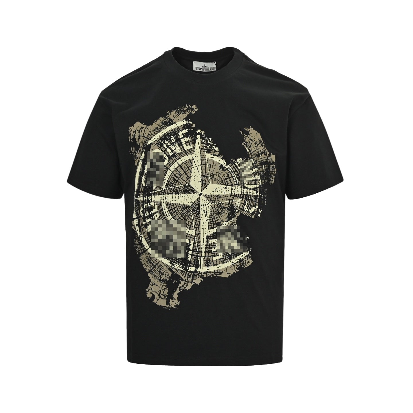 ST-Mottled compass print T-shirt