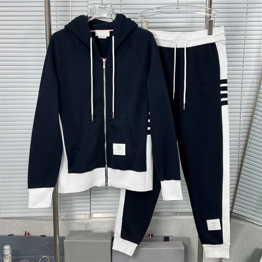 4-Bar Four-striped couple sweatshirt suit