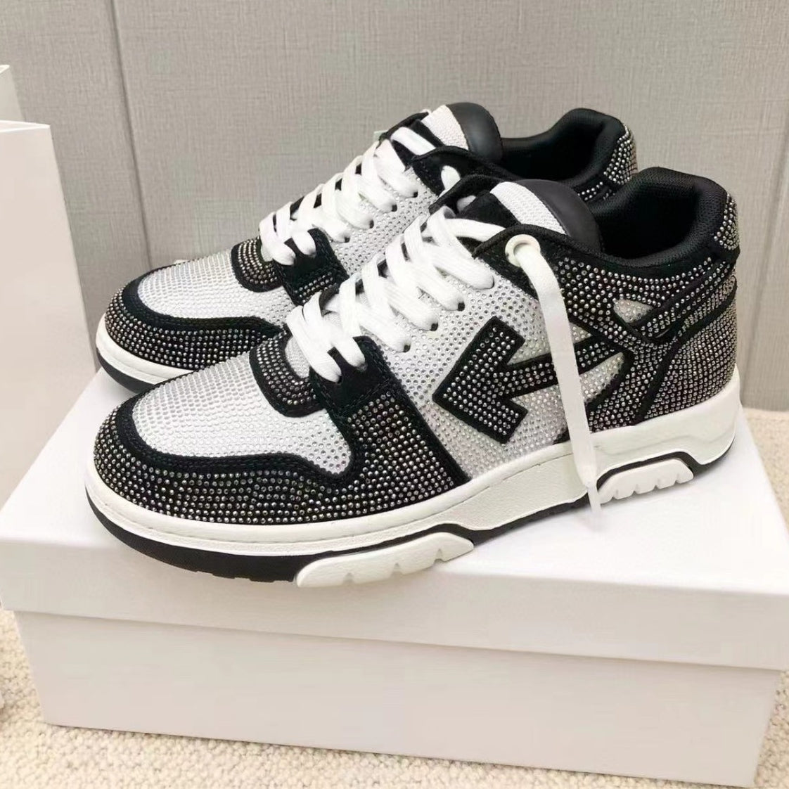 OFF-Whlte Full diamond Sports shoes#11