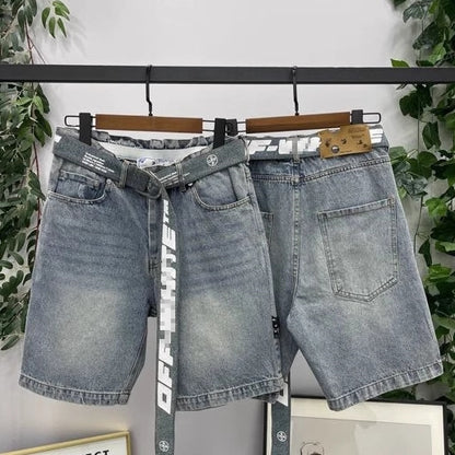 OFF-Whlte Lettering denim shorts#28