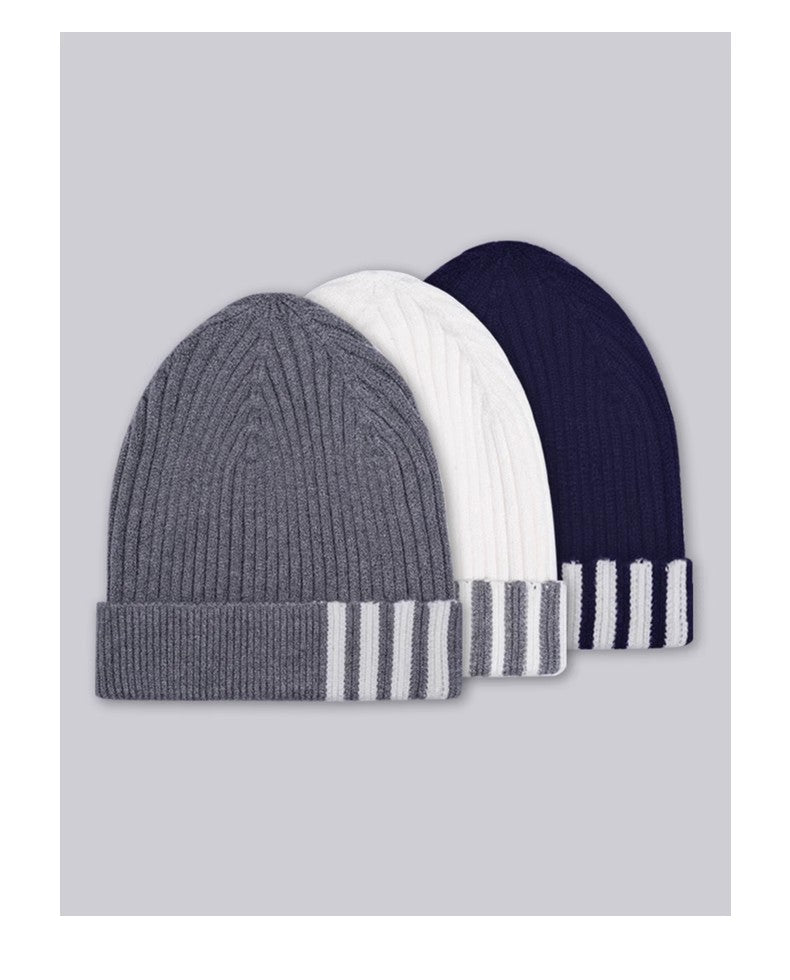 Thom Browne Four-Stripe Knitted Beanie - Unisex Winter Hat
