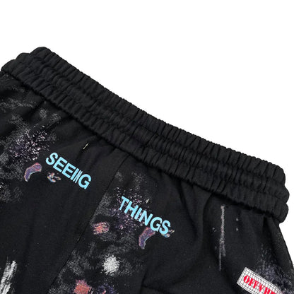 OFF-Whlte Starry sky inkjet shorts#9