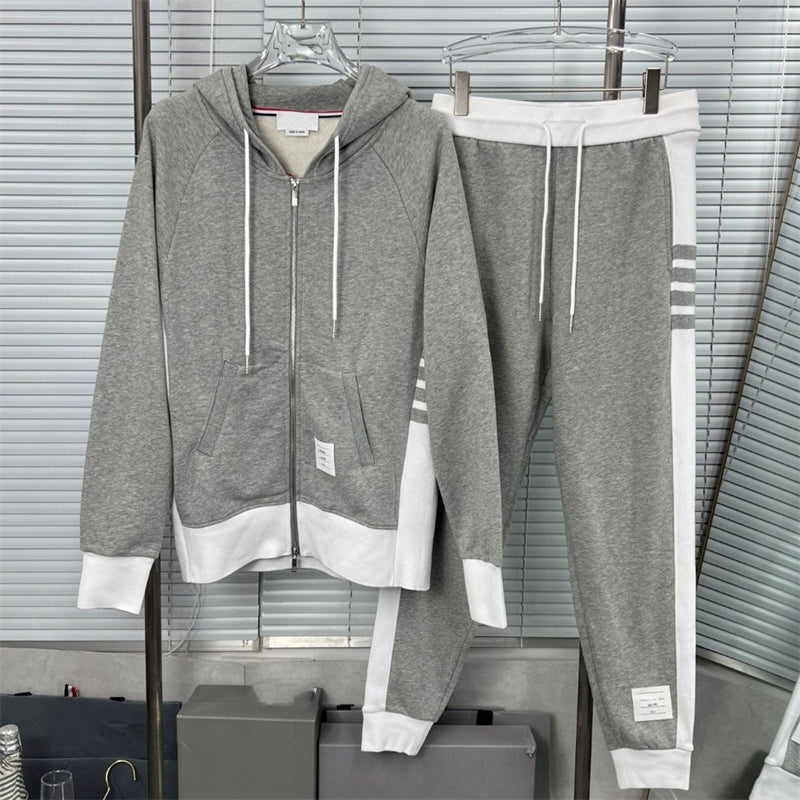 4-Bar Four-striped couple sweatshirt suit