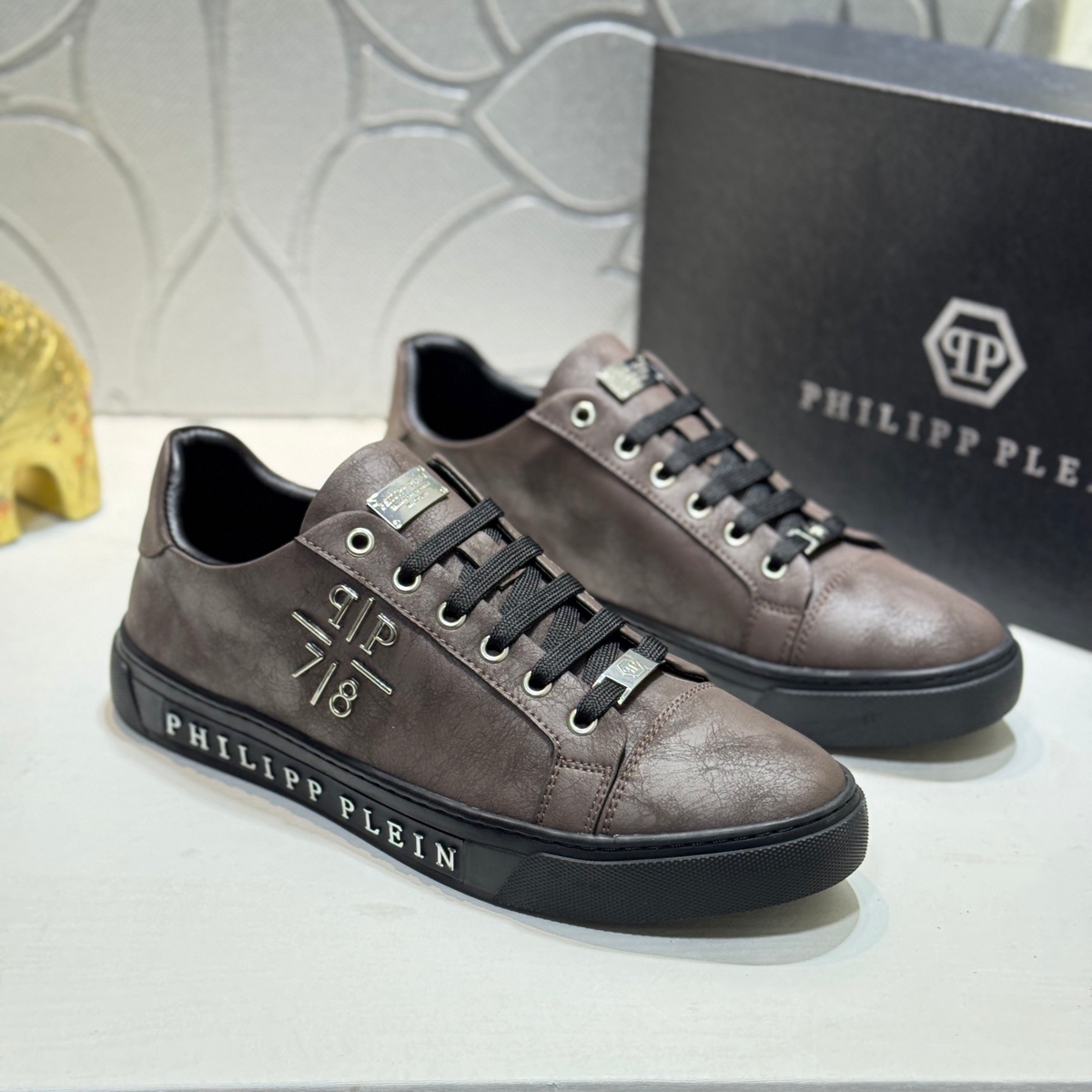 PP Men's Letter-Embellished Sneakers #1010