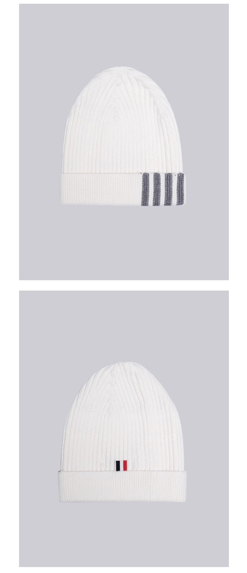 Thom Browne Four-Stripe Knitted Beanie - Unisex Winter Hat