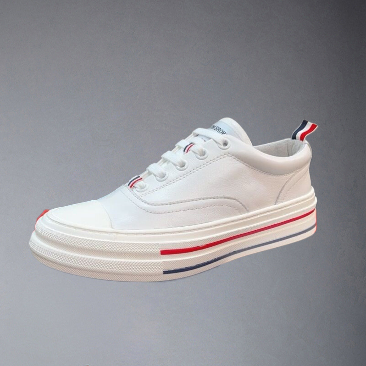 Four-bar leather sneakers
