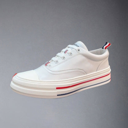 Four-bar leather sneakers