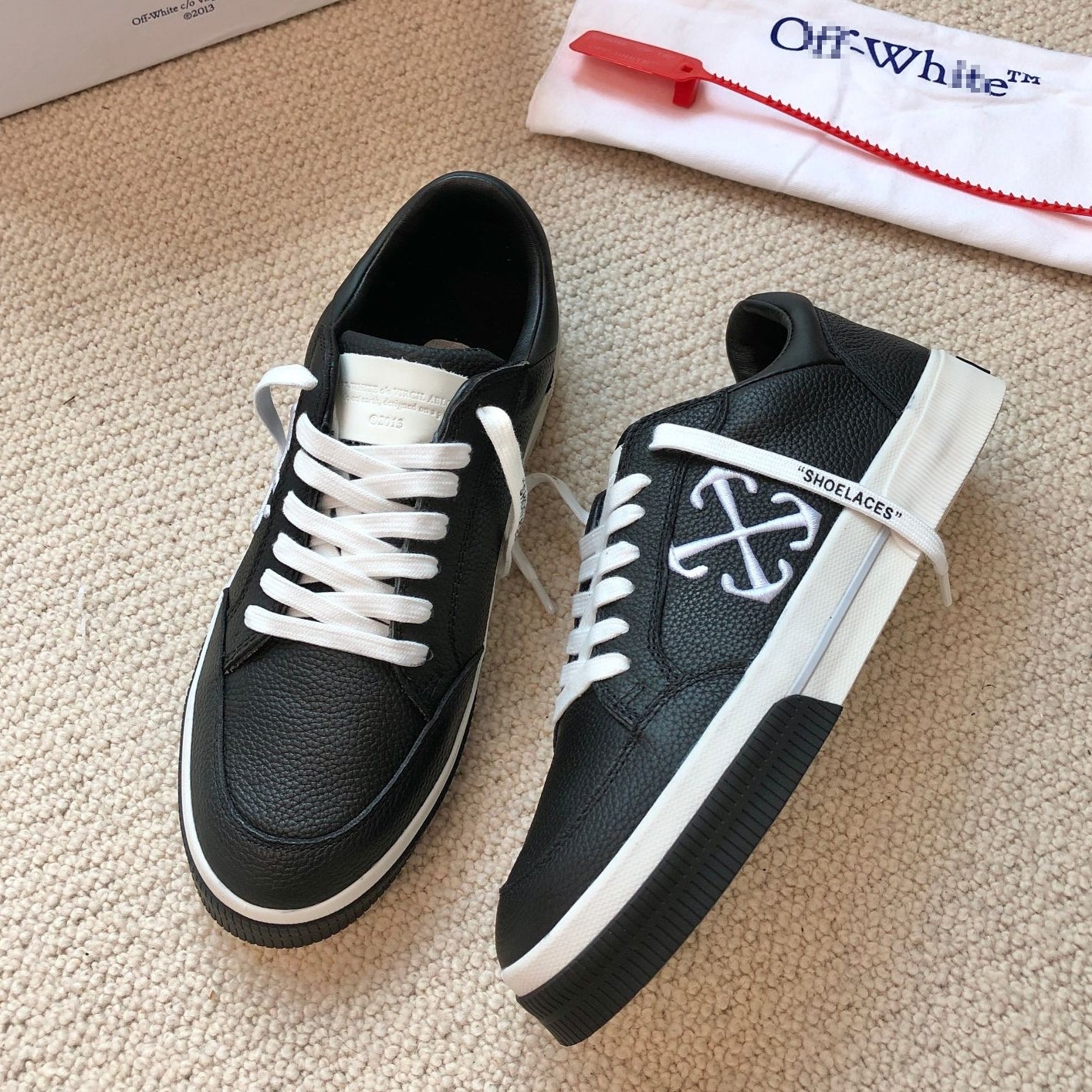 OFF-Whlte Genuine Leather Sneakers#65