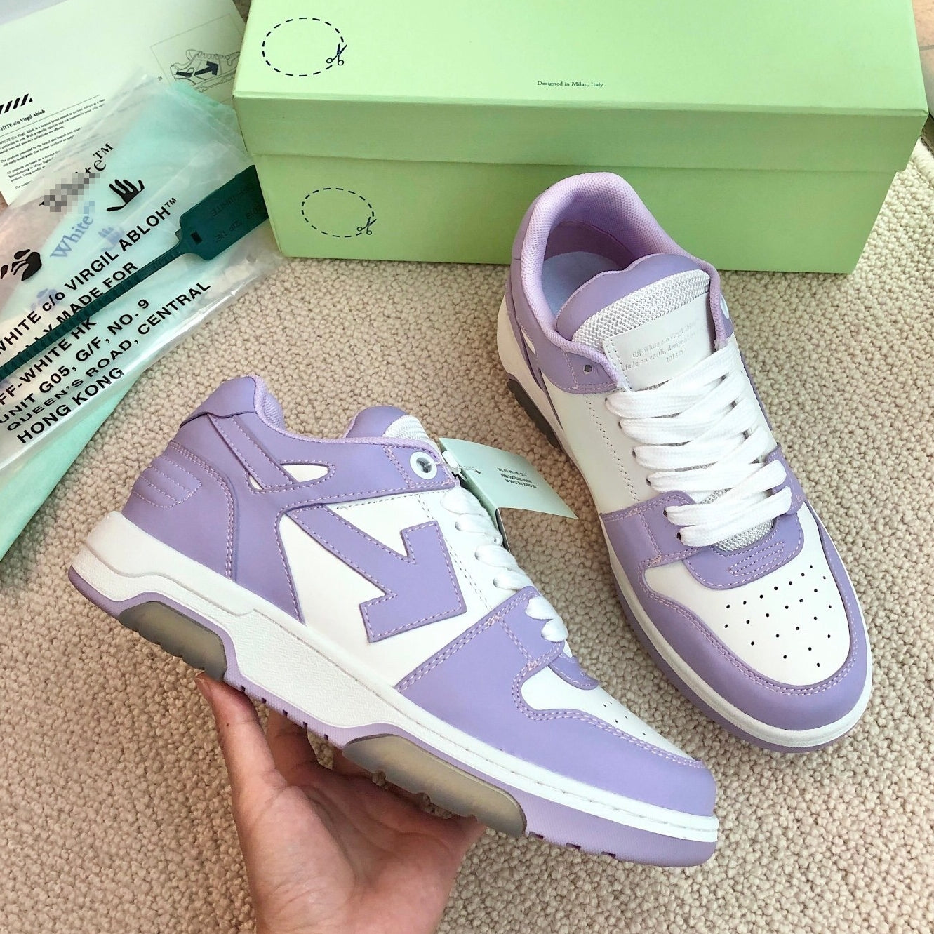 OFF-Whlte Genuine Leather Sneakers#68