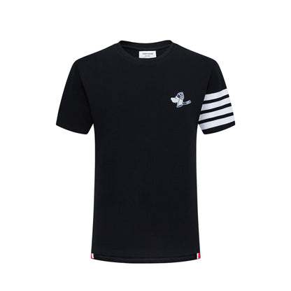 4-Bar puppy embroidery T-shirt