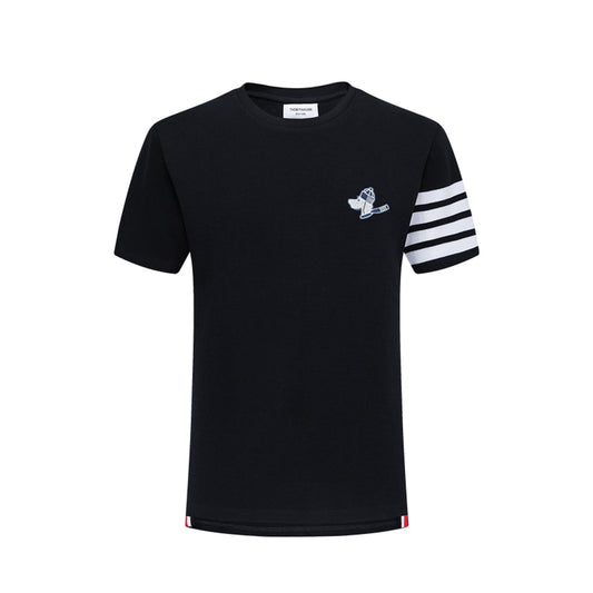 4-Bar puppy embroidery T-shirt