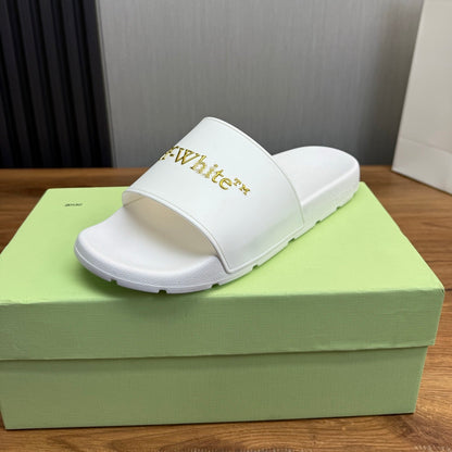 OFF-Whlte Letter embossed slippers#19