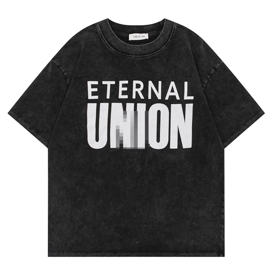 F0G-Washed fabric printed T-shirt