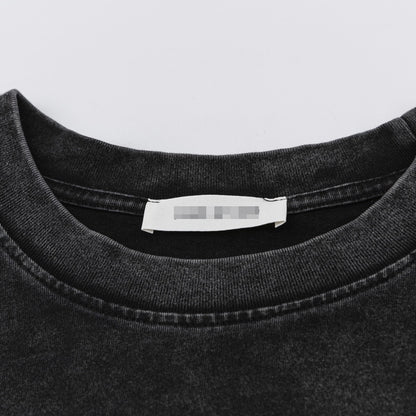 F0G-Washed fabric printed T-shirt