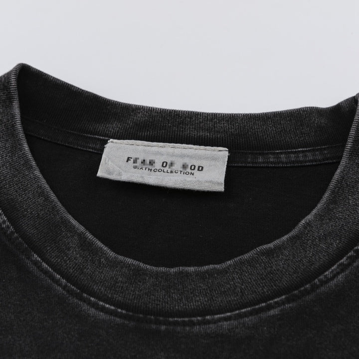F0G-Washed fabric printed T-shirt#2