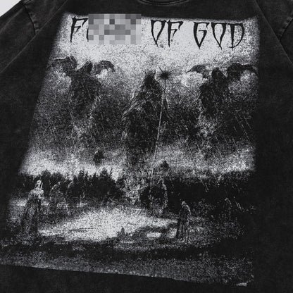 F0G-Washed fabric printed T-shirt#2