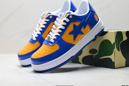 BAPE STA Color Block Low-Top Sneakers - Blue/Orange