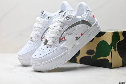 BAPE STA Pastel Low-Top Sneakers - White/Gray