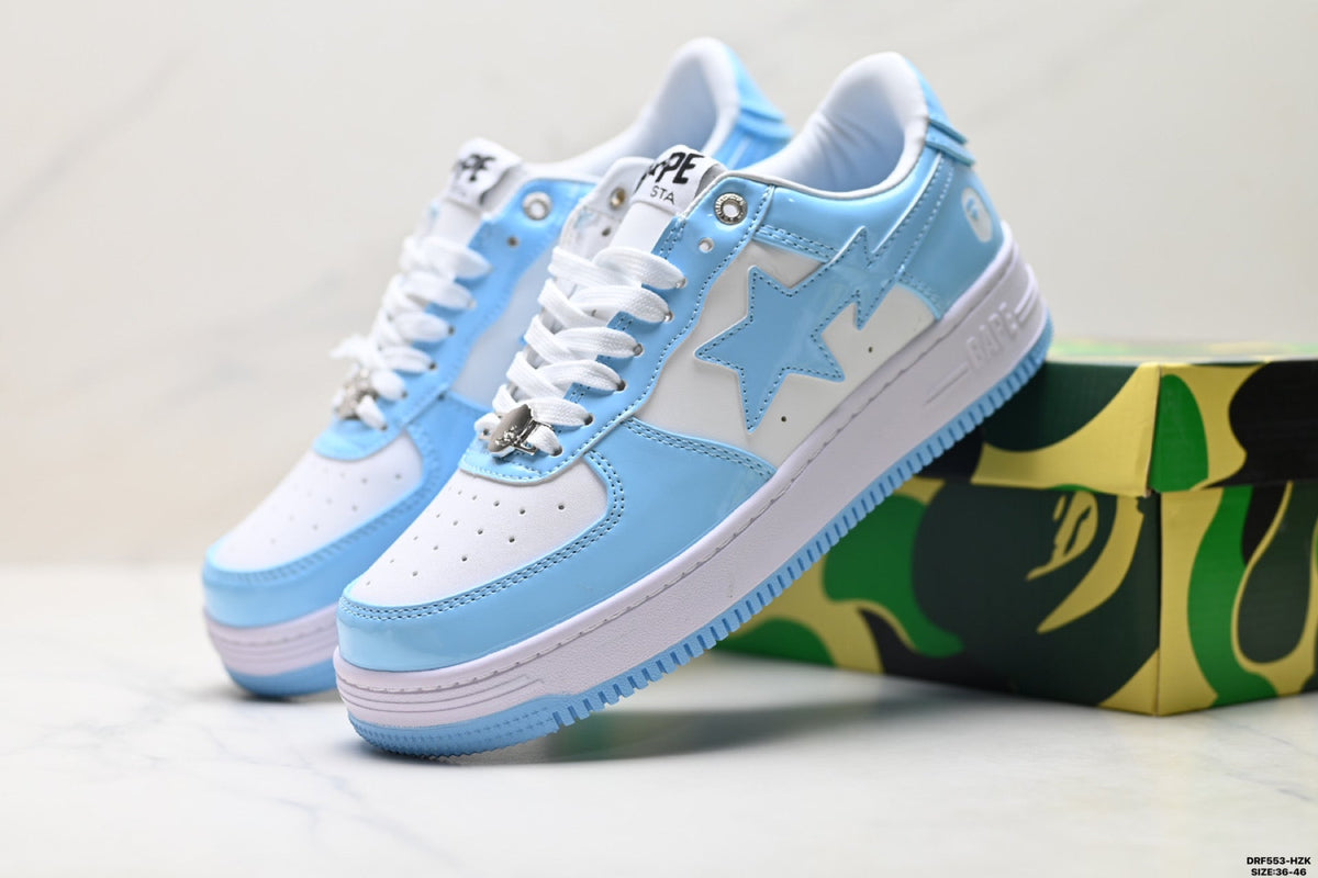 BAPE STA Tokyo Low-Top Sneakers - Sky Blue/White