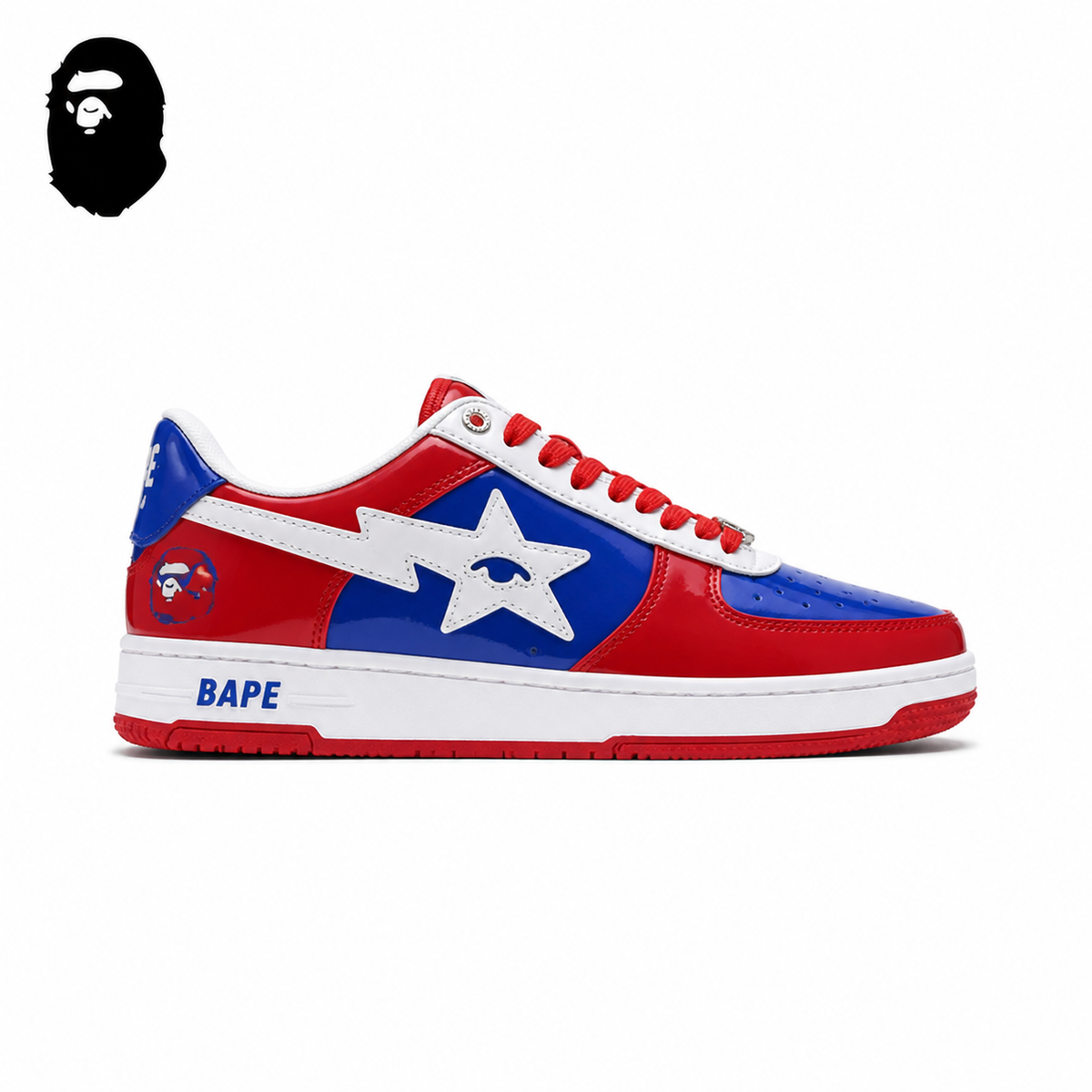 BAPE STA Low-Top Sneakers - Red/Blue/White