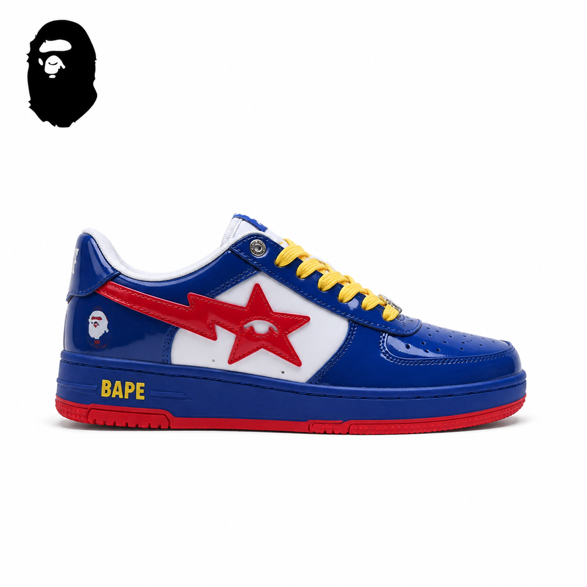 BAPE STA Low-Top Sneakers - Blue/Red/Yellow