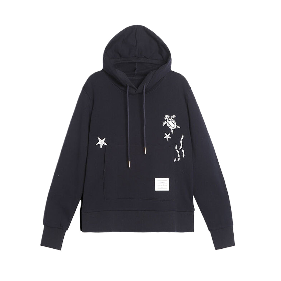 4-Bar embroidery Hoodies