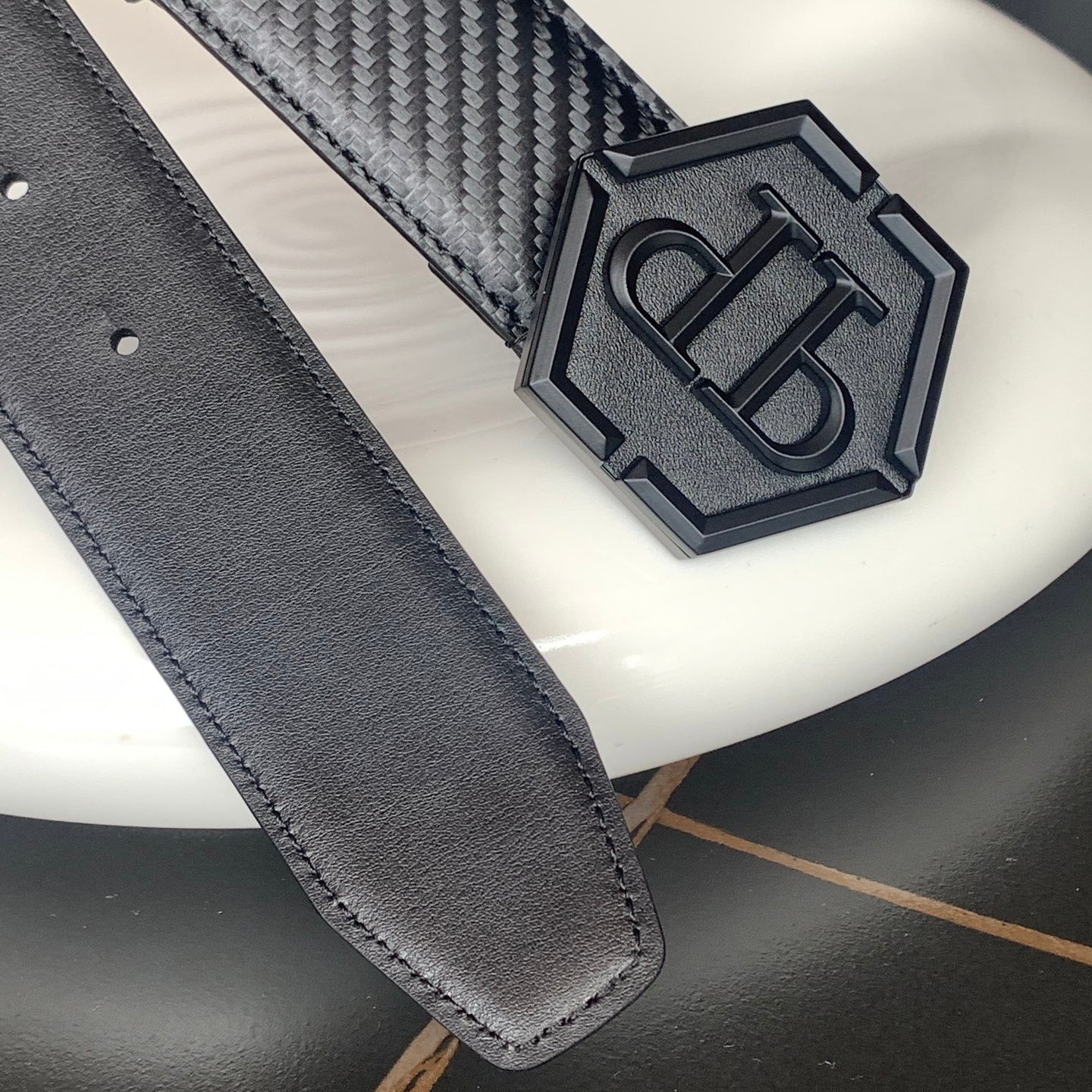 PP Leather Logo Belt#12