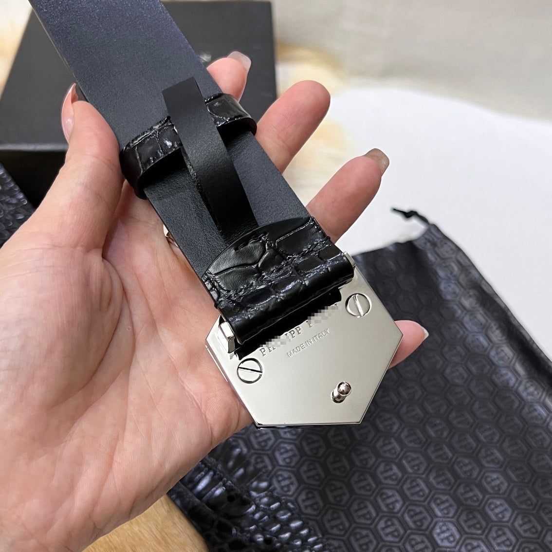 PP Leather Logo Belt#15