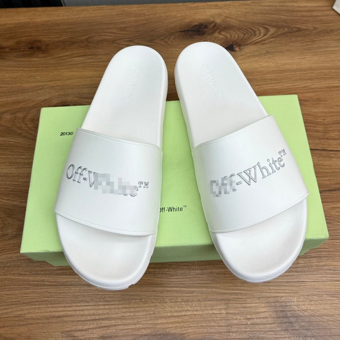 OFF-Whlte Letter embossed slippers#19