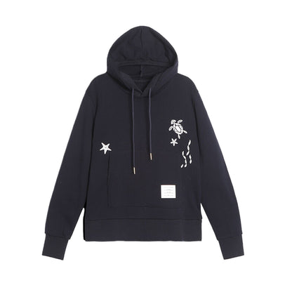4-Bar embroidery Hoodies