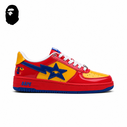 BAPE STA Low-Top Sneakers - Red/Yellow/Blue