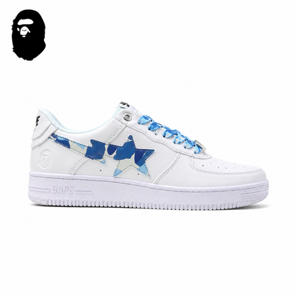 BAPE STA Low-Top Sneakers - White/Blue Camo