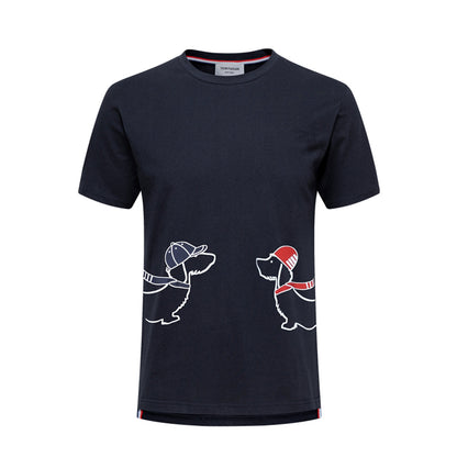4-Bar Puppy Embroidery T-shirt