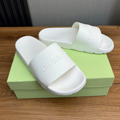 OFF-Whlte Letter embossed slippers#19