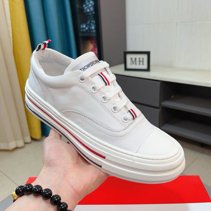 Four-bar leather sneakers