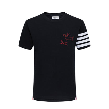 4-Bar Puppy Embroidery T-shirt