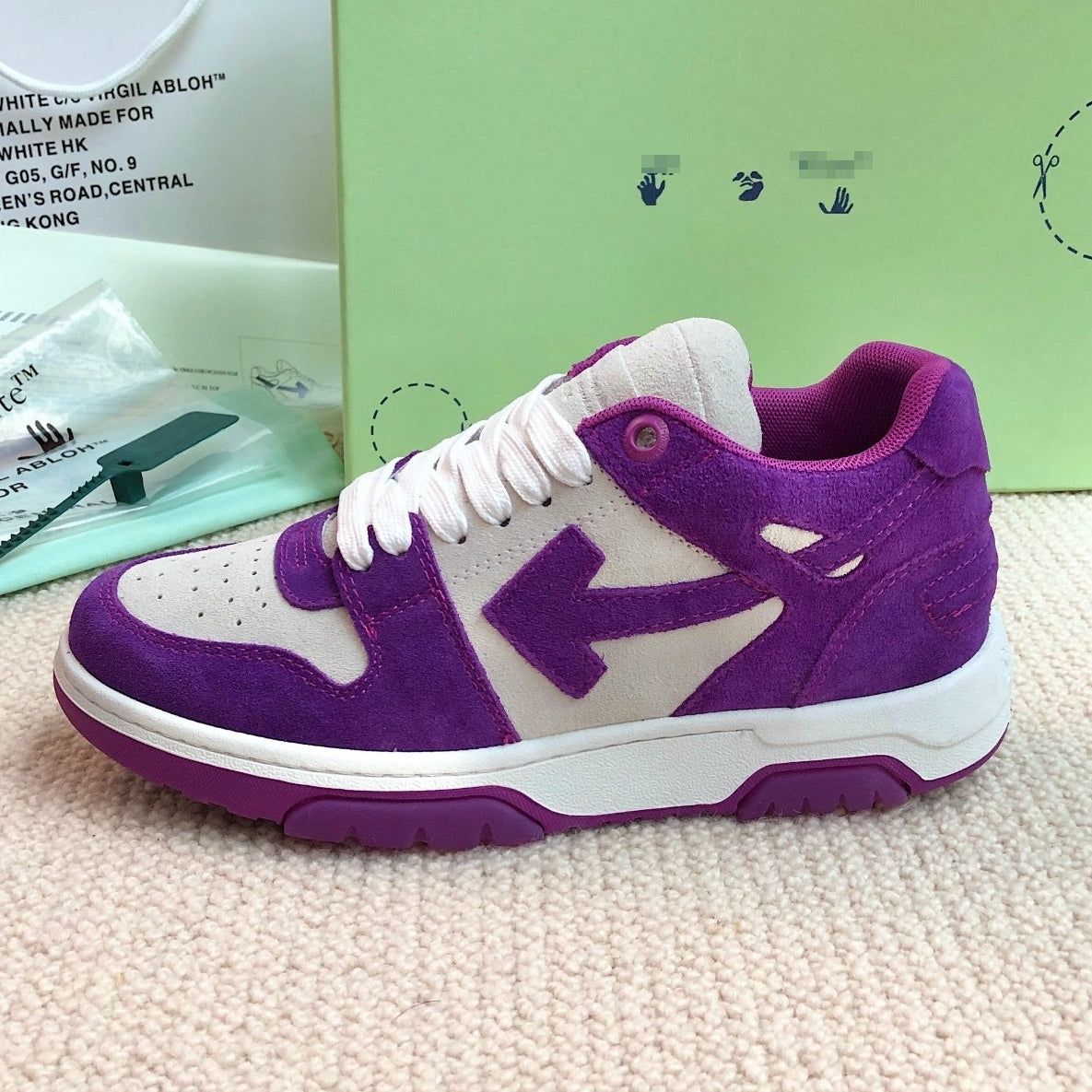 OFF-Whlte Genuine Leather Sneakers#68