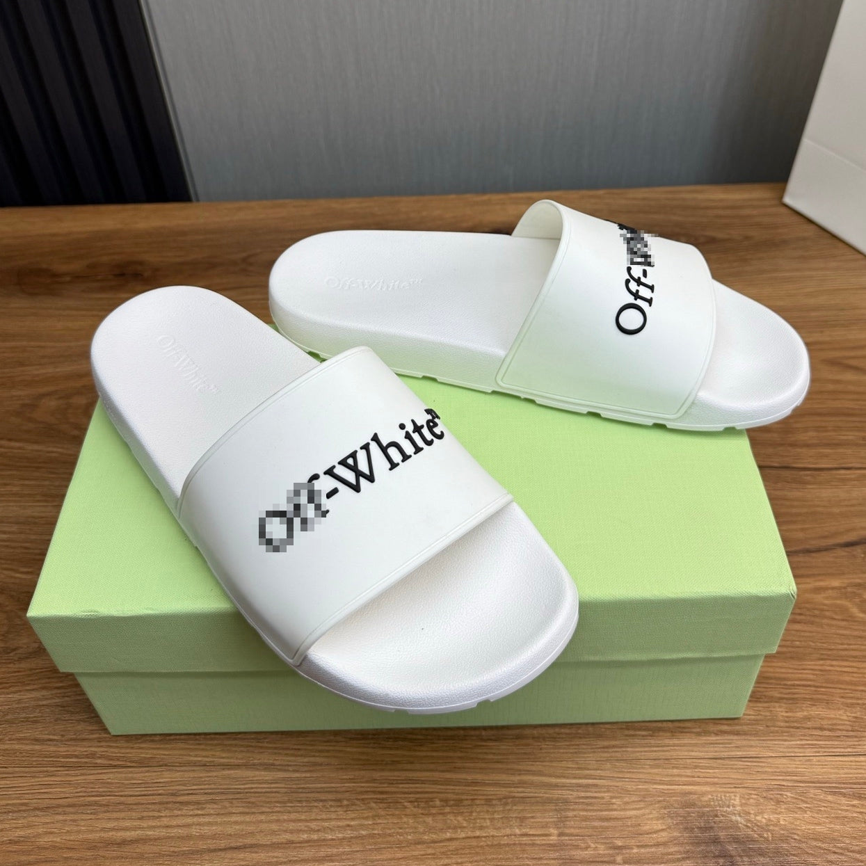 OFF-Whlte Letter embossed slippers#19