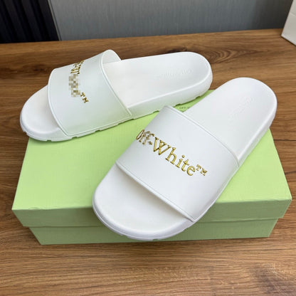OFF-Whlte Letter embossed slippers#19