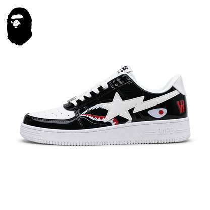 BAPE STA Shark Low-Top Sneakers - Black/White