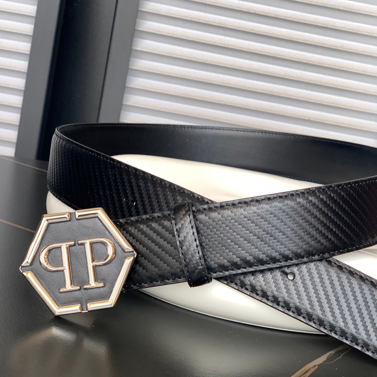 PP Leather Logo Belt#12