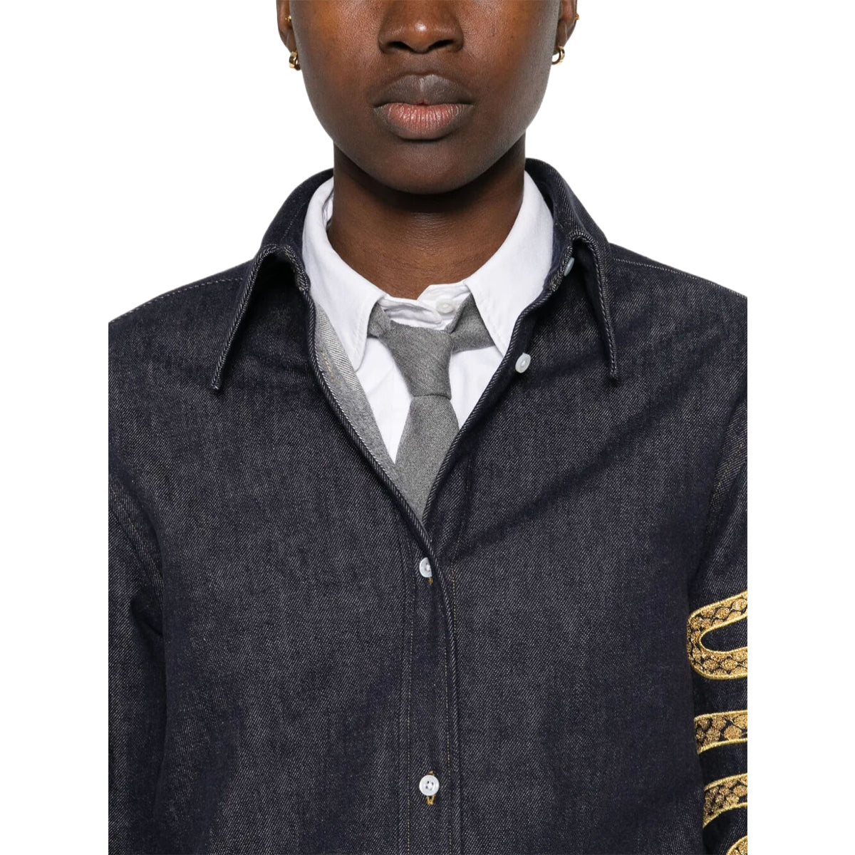 4-Bar snake stripe shirt jacket
