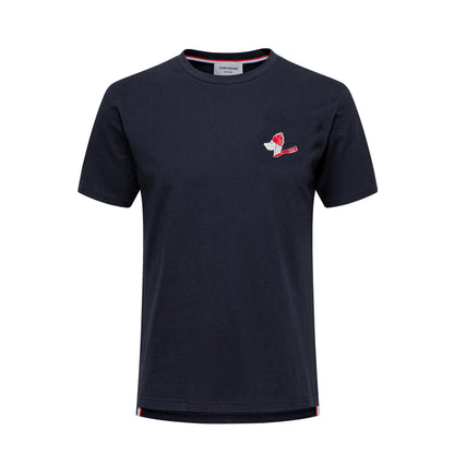 4-Bar Christmas Dog Embroidery T-shirt