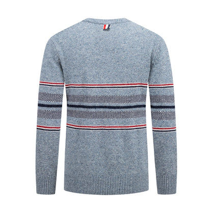 4-Bar Round neck wool sweater